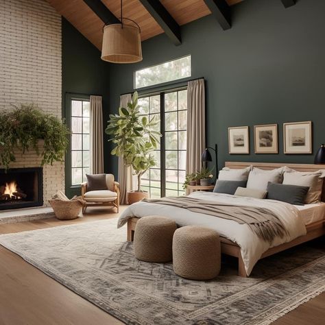 Moody Main Bedroom, Modern Moody Bedroom, Moody Bedroom Decor, Bedroom Inspiration Cozy, Moody Bedroom, Bedroom Decor Cozy, Bedroom Retreat, Dreamy Bedrooms, Main Bathroom