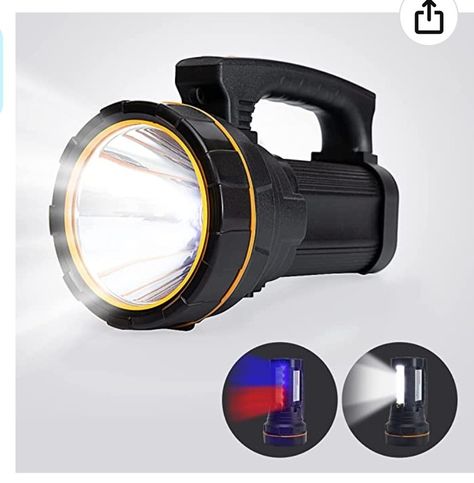 .【Portable Most Powerful LED Torch Multi-functions 】: Super bright led spotlight flashlight torch+side lantern light+Rechargeable Torch + USB output to charge phone+ handle +shoulder strap+can mount on tripod or bicycle holder. 2.【 Bright Side Camping Lantern Light】:This handheld spotlight Torch also has extra bright side flood light,very bright for emergency home lamp,work light,camping lantern.Its RED/BLUE strobe light mode can also be used as SOS,Warning light. 3.【Ultra bright High beam LED Big Flashlight, Smart Garage Door Opener, Smart Garage, Charge Phone, Geek House, School Bus Graveyard, Bus Graveyard, Camping Lantern, Industrial Design Sketch