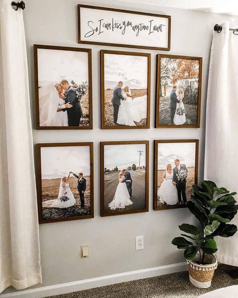 Wedding Photo Walls, Photo Wall Display, Paint Wall, Family Wall, Diy Paint, Decor Home Living Room, Master Bedrooms Decor, Wall Gallery, Wall Ideas