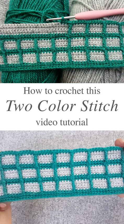 Two Colored Crochet Pattern For Dresses And Blankets - CrochetBeja Unique Crochet Blanket, Crochet Blanket Stitches, Blanket Stitches, Stitches Pattern, Crochet Stitches For Blankets, Confection Au Crochet, Crochet Stitches Free, Crochet Blanket Pattern, Crochet Stitches Video