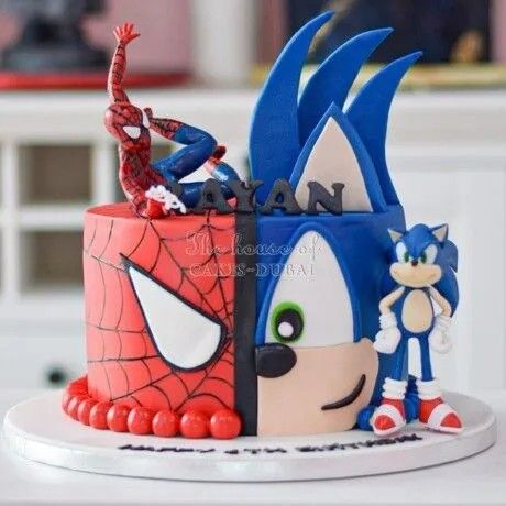 Hello Kitty Wedding Cake, Sonic Birthday Cake, Hello Kitty Wedding, Sonic Cake, Spiderman Birthday Cake, Sonic Birthday Parties, 5th Birthday Cake, Batman Birthday Party, Sonic Birthday