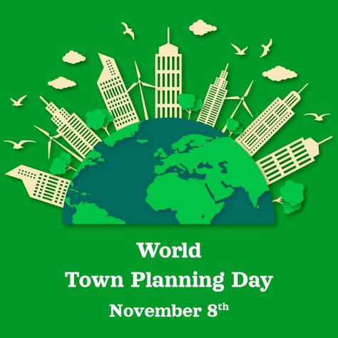 World Habitat Day, Planning Day, Town Planning, Clipart Design, Urban Planning, Design Vector, Habitat, Vector Images, Clip Art