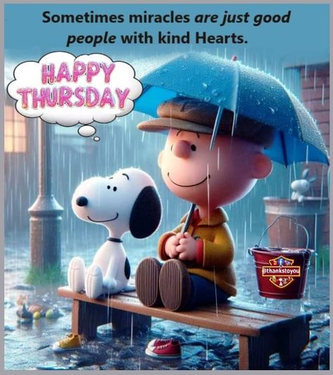 Rainy Thursday Quotes Good Morning, Rainy Thursday Mornings, Snoopy Rainy Day, Rainy Thursday, Thursday Blessings, Weekend Greetings, Peanut Gang, Good Morning Snoopy, Happy Thursday Quotes