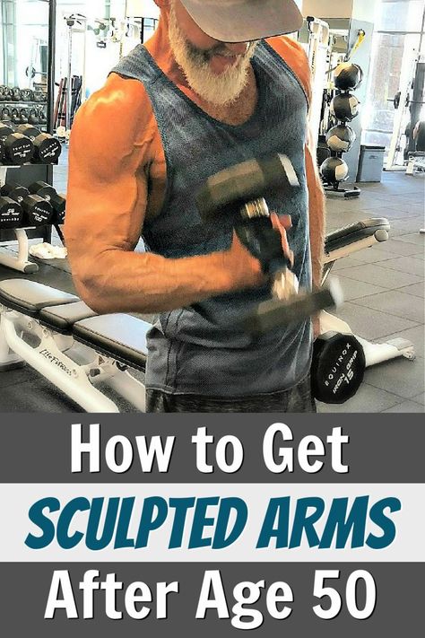 Over 50? You can build better arms, whether you’re a woman who seeks long, shapely, firm muscles, or, a man who wants big, powerful muscles. Click-through for detailed exercise descriptions, tips, motivation and video! #arms #biceps #triceps #over50 #exercises #tips #ideas #fitness #strong #sculpted #forearms #fitness Build Biceps For Men, Build Forearm Muscle, Big Biceps Workout For Men, Arm Exercises For Men, Big Arms Workout Men, Bigger Arms Workout Men, Arms Workout For Men, Bicep Workout Men, Arm Workout For Men