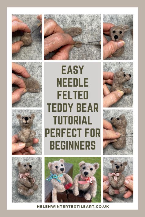 In this step-by-step tutorial, you’ll learn how how to transform fluffy wool into a charming and easy needle felted tear bear, perfect for beginners and seasoned crafters alike. Felted Teddy Bear, Teddy Bear Tutorial, Felting For Beginners, Needle Felted, Needle Felting, Step By Step, To Start, Teddy Bear, Felt