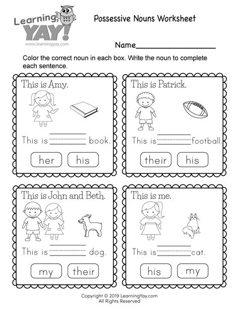 Esl Pronouns, Nouns Worksheet Kindergarten, Nouns First Grade, Phonics Worksheets Grade 1, 1st Grade Writing Worksheets, Creative Writing Worksheets, Worksheet Preschool, Back To School Worksheets, Ela Worksheets