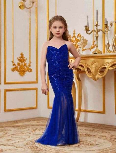 Blue Kids Dress, Royal Blue Party, Glitz Dress, The Olsen Twins, Kids Party Wear Dresses, Kids Party Wear, Girls Dresses Diy, Body Con Dress Outfit