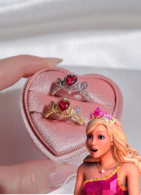 Barbie Tiara, Barbie Jewerly, Barbie Products, Barbie Princess Charm School, Barbie Ring, Barbie Instagram, Barbie Jewelry, Princess Charm School, Princess Charming