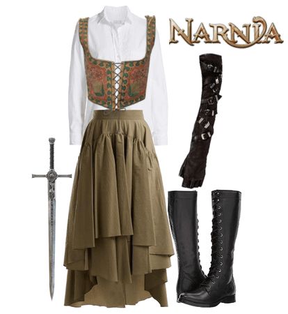 Narnia Outfit Ideas, The Chronicles Of Narnia Outfits, Narnia Costumes Lucy, Narnia Costumes Susan, Edmund Pevensie Lion Witch Wardrobe, Adventure Core, Warrior Outfit, Swords Medieval, Outfit Maker