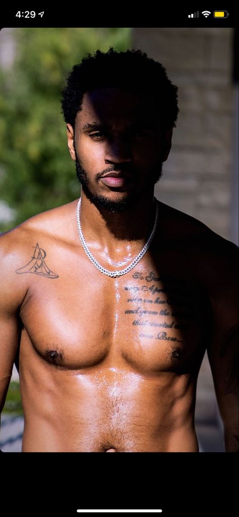 Trey Songz Gif, Trey Songz Aesthetic, Trey Songz Shirtless, Trey Songs, Men Inspiration, Chocolate Men, Barbie Cartoon, Men Faces, Trey Songz