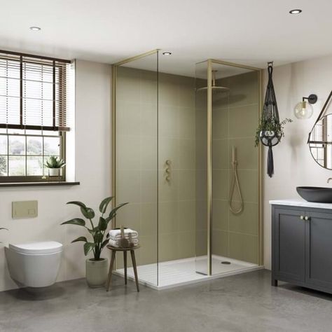 Bathroom Trends 2023 | Multipanel Blog - Multipanel Multipanel Bathroom, Linda Barker Shower Panel, Waterproof Bathroom Wall Panels, Trending Bathroom Colors, Latest Bathroom Trends, Bathroom Wall Panels, Frameless Shower Enclosures, Large Tile, Bathroom Color