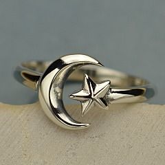 Star Rings, Crescent Ring, Celestial Ring, Moon And Star Ring, Star And Moon, Moon Ring, Detailed Ring, Celestial Jewelry, Moon And Star