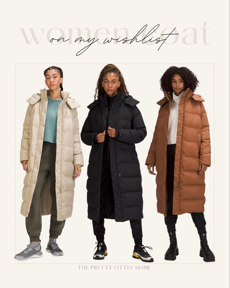 Lululemon Wunder Puff Jacket, Long Puffer Coat Outfit, Puffer Coat Outfit, Long Puffer Jacket, Long Puffer Coat, Puff Jacket, Long Puffer, Lululemon Jacket, Mom Christmas