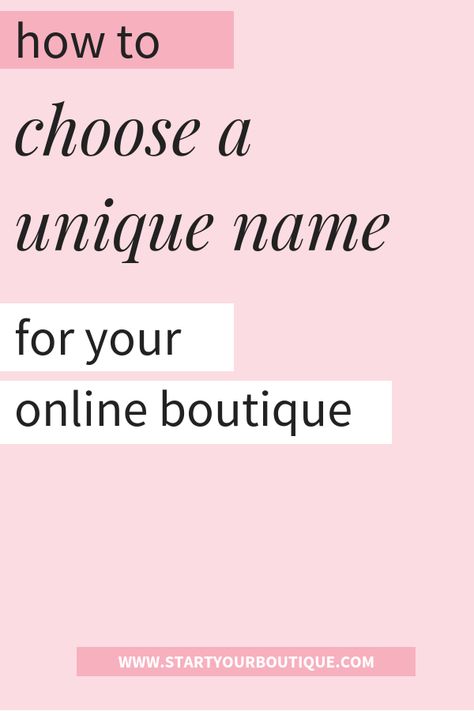 If you are starting an online boutique business, this blog post will help you find the perfect name for your online boutique business. There's even an exercise to come up with name ideas. Click through to read about how to choose a unique boutique name that will be timeless. Fashion Store Names, Cute Business Names, Boutique Names Ideas, Clothing Line Names, Store Names Ideas, Online Boutique Business, Wholesale Clothing Vendors, Starting An Online Boutique, Shop Name Ideas