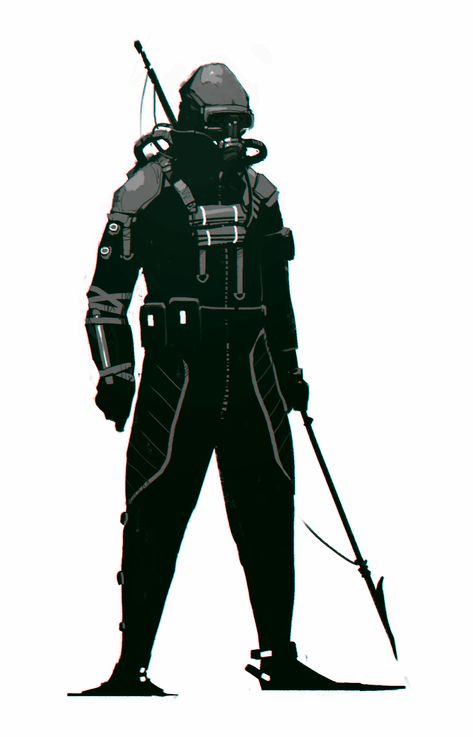 Diver Concept Art, Diver Sketch, Diver, Diving, Concept Art, Character Art, Sketch Book, Darth Vader, Sketch