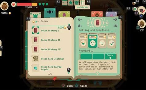 Check out the list of best Moonlighter Item Prices The post Moonlighter Item Price Guide | Moonlighter Perfect Normal Item Prices appeared first on Gamer Tweak. Ui Ux 디자인, Game Gui, Gui Design, 2d Game Art, Game Interface, Game Ui Design, Pixel Art Games, Pixel Games, Story Games