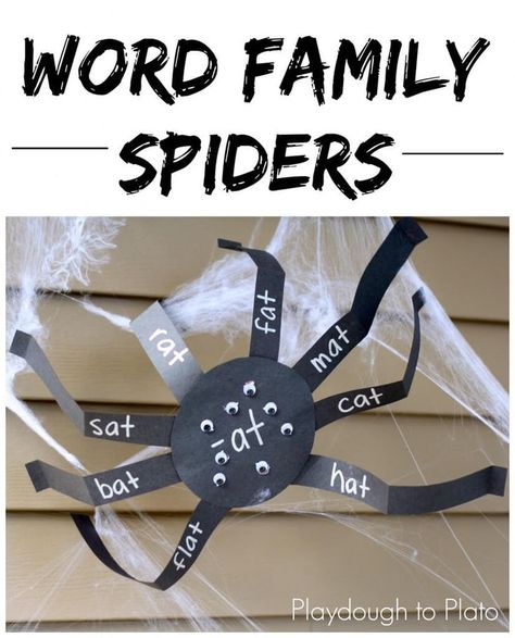 Spiders Craft, Spider Craft, Web Activity, Playdough To Plato, Decorating For Halloween, Secret Stories, Word Family Activities, Craft Preschool, Word Sort