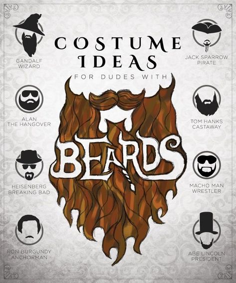 Halloween costume ideas for guys with beards!  Bearded Halloween Costume ideas! Halloween costume ideas for men with beards! #ad #halloweencostume #halloween #beard #beardideas #menscostumes 80s Costume Ideas, Bearded Men Costumes, Costume Ideas For Guys, Beard Halloween Costumes, Guys With Beards, Halloween Beard, Beard Costume, Beard Images, Men With Beards