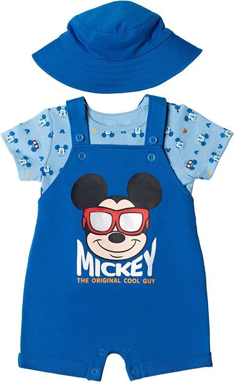 Bodysuit And Shorts, Newborn Baby Boys, 3 Piece Outfit, Short Overalls, Suspenders Set, French Terry Shorts, Baby Mouse, Mickey Head, Cute Rompers