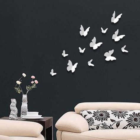 White Wall Stickers, Butterfly Room Decor, Accessories Butterfly, Animal Decals, Butterfly Room, Butterfly White, Butterfly Wall Decals, 3d Butterfly Wall Stickers, Art Butterfly