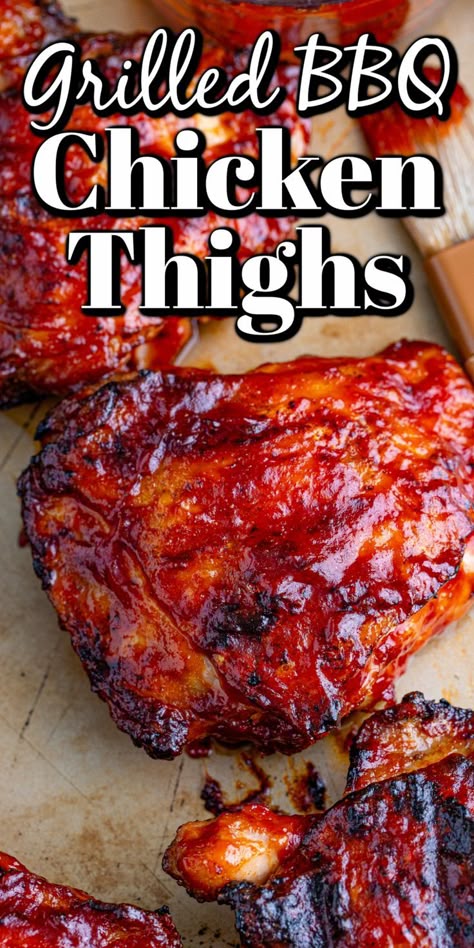 Chicken Thigh Grill Recipes, Grill Mad, Bbq Grilled Chicken Recipes, Cook Ham, Baked Brisket, Bbq Chicken Marinade, Brined Chicken, Best Bbq Chicken, Angry Chicken