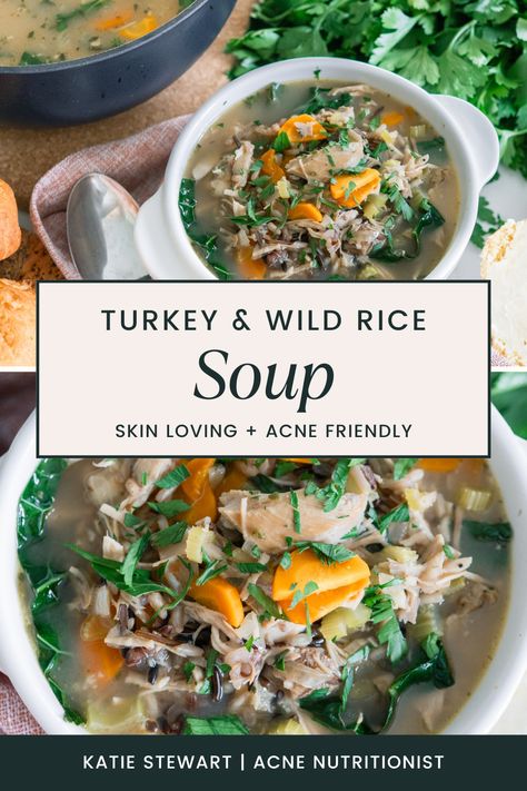 Turkey And Wild Rice Soup, Turkey Wild Rice Soup, Turkey Rice Soup, Soup Broth, Wild Rice Soup, Thanksgiving Leftovers, Chopped Carrots, Leftover Turkey, Rice Soup