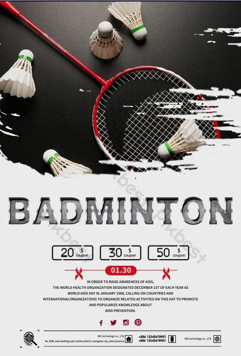 modern minimalist fashion badminton recruitment poster Sports Advertising Poster, Badminton Poster Design, Poster Badminton, Badminton Poster, Badminton Kit, Modern Minimalist Fashion, Canva Idea, Poster Competition, Poster Sport