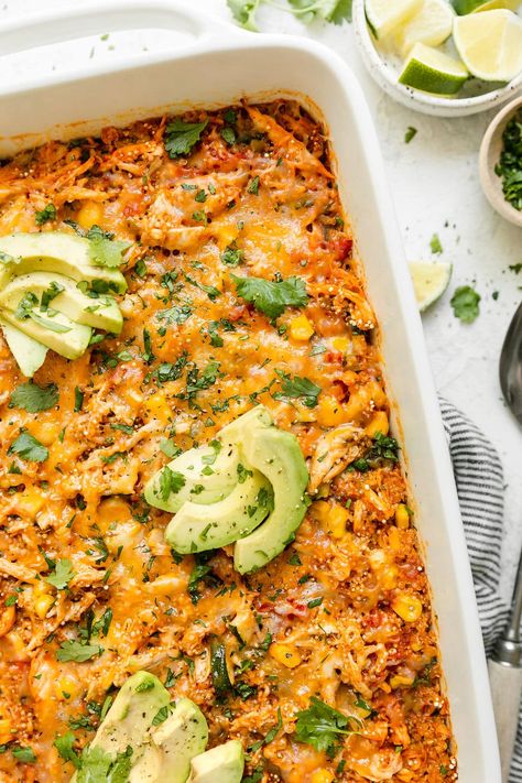 Autoimmune Meals, Quinoa Casserole Recipes, Casserole With Chicken, Real Food Dietitians, Quinoa Casserole, 2b Mindset, Pre Cooked Chicken, Chicken Quinoa, Healthy Casseroles