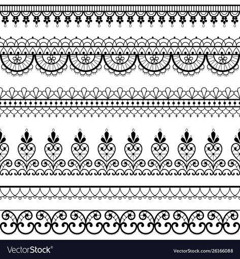 Drawing Lace Pattern, Lace Drawing Sketches, Lace Doodle, Laces Designs Pattern, Lace Pattern Design, Textile Decoration, Lace Drawing, Henna Drawings, Mom Tattoo Designs