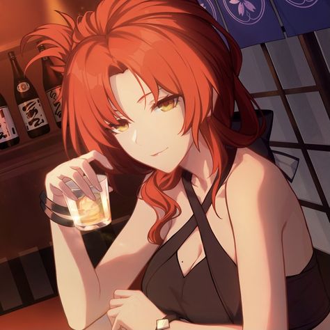 Red Hair Yellow Eyes, Himeko Icon, Himeko Honkai Star Rail, Murata Himeko, Himeko Honkai, Himeko Murata, Honkai Icons, Queen Anime, Modern Magic