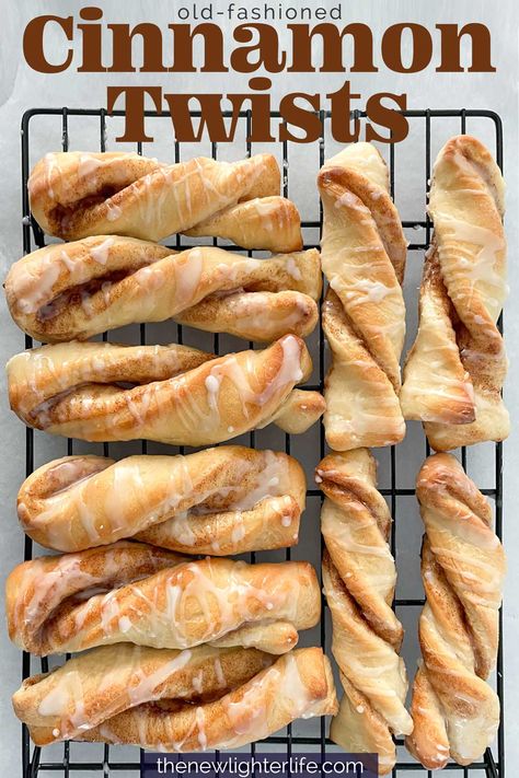 Sour Cream Cinnamon Twists, Homemade Cinnamon Twists, Sour Cream Twists Recipe, Sourdough Cinnamon Twists, Sour Cream Twists, Cinnamon Twist Bread, Cinnamon Twists Recipe, Specialty Breads, Christmas Breads