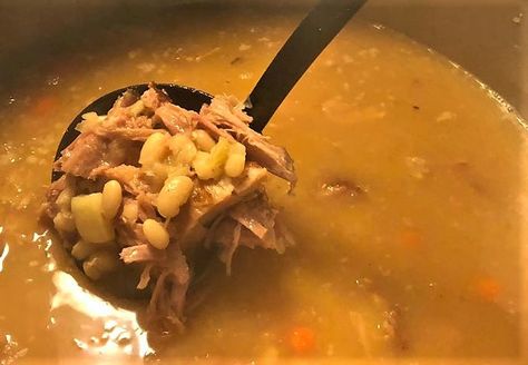 DELICIOUS Pennsylvania Dutch Ham & Bean Soup | Share the Outdoors Pa Dutch Ham And Bean Soup, Ham Broth, Ham Bean Soup, Pennsylvania Dutch Recipes, Ham And Bean, Ham And Beans, Ham And Bean Soup, Northern Beans, Bean Soup Recipes