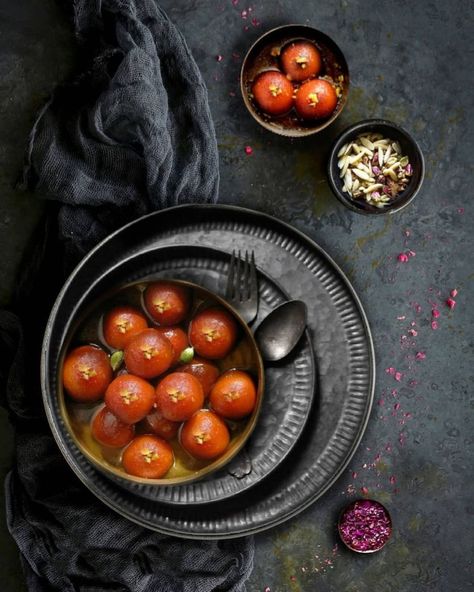 Amazing Gulab jamun Gulab Jamun Photography, Desi Desserts, Indian Food Photography, Stop Motion Photography, Sweet Photography, Food Videography, Motion Photography, Gulab Jamun, Photography Styling