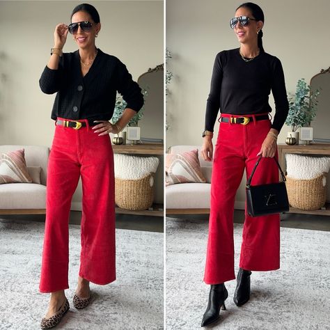 My absolute favorite wide leg ankle red cords from Target. Super soft. Size up one size. Wearing a 4 Tops are a small #LTKFallSale

#LTKHoliday#LTKU#LTKFindsUnder50
https://liketk.it/4Vkaq Red Cords Outfit, Red Wide Leg Cropped Pants Outfit, Red Courdory Pants Outfits, Red Corduroy Pants Outfit, Cream Top Outfit, Wide Leg Cropped Pants Outfit, Red Trousers Outfit, Cropped Pants Outfit, Corduroy Pants Outfit