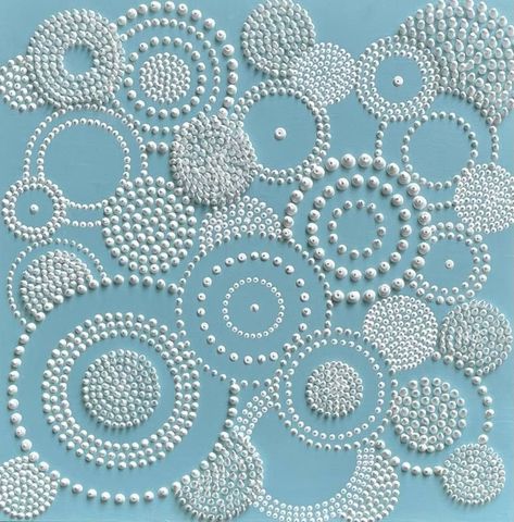 Modern Dot Painting, Abstract Art With Circles, Circle Abstract Art, Thick Painting, Dot Painting Ideas, Turquoise Paint, Polka Dot Art, Geometric Abstract Pattern, Circle Abstract