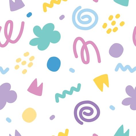 Vector doodle abstract handdrawn seamles... | Premium Vector #Freepik #vector #simple-pattern #graphic-pattern #abstract-print #creative-pattern Simple Seamless Pattern, Pattern Doodle Art, Cute Simple Patterns, Pastel Doodles, Abstract Pattern Illustration, Doodle Abstract, Book Cover Poster, Cute Seamless Pattern, Template Book