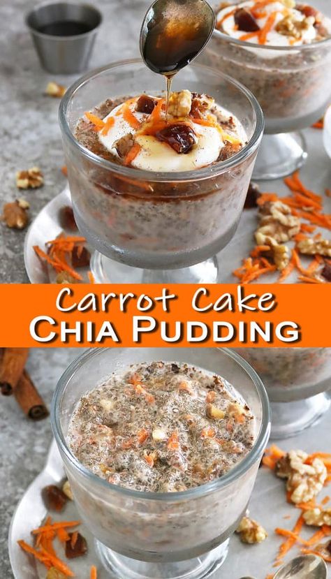 Chia Pudding Recipes Healthy, Overnight Chia Pudding, Black Forest Cake Recipe, Pudding Chia, Chia Seed Recipes Pudding, Chia Recipe, Easy Carrot Cake, Healthy Food Habits, Chia Seed Recipes