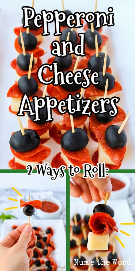 Pepperoni And Cheese Skewers, Pepperoni Bites Appetizers, Pepperoni Appetizers Easy, Pepperoni Skewers Appetizers, Appetizers With Pepperoni, Pepperoni Appetizers Appetizer Ideas, Fast Easy Appetizers, Toothpick Appetizers Easy, Pepperoni Appetizers