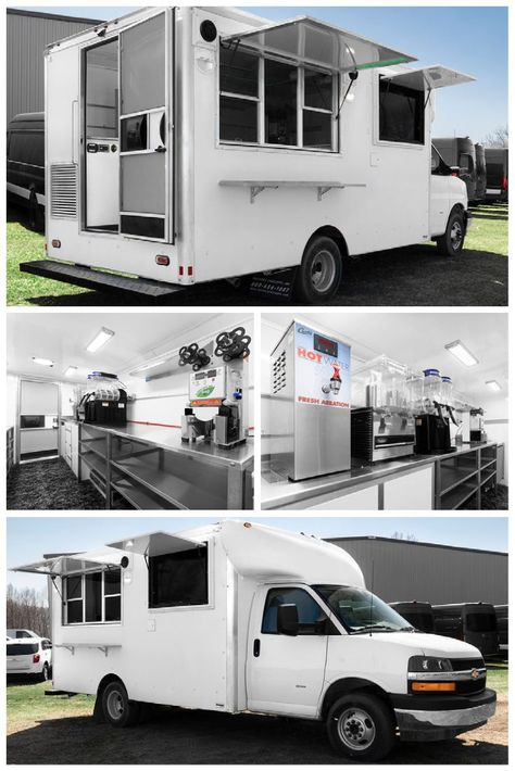 Tea Food Truck, Boba Cart, Boba Truck, Boba Business, Tea Truck, Mini Food Truck, Food Truck Designs, Window Lighting, Boba Shop