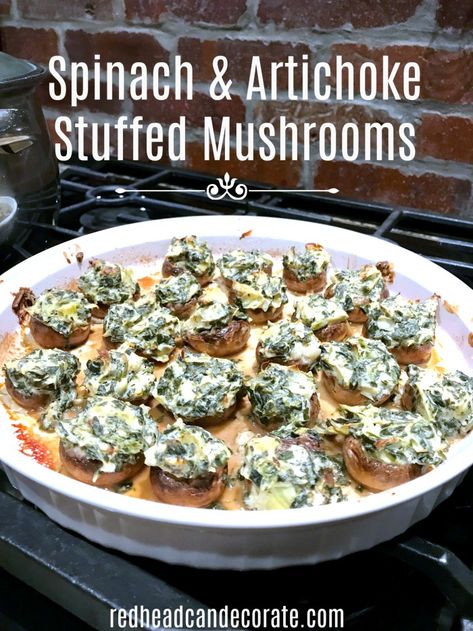 These stuffed mushrooms sound easy to make and are low carb! Party Food Menu, Savory Dips, Cheese Stuffed Mushrooms, Pinterest Food, Serving Ideas, Diy Easy Recipes, Bowl Party Food, Stuffed Mushroom, Nice Food