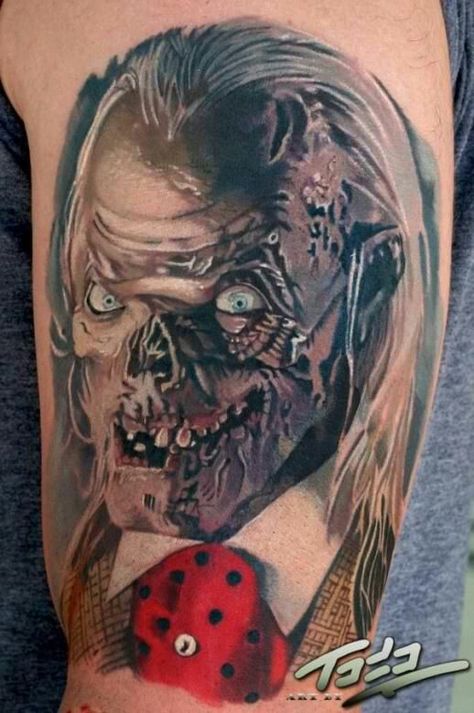 One of my favs Cryptkeeper Tattoo, Crypt Keeper Tattoo, Caterpillar Tattoo, Crypt Keeper, Horror Movie Tattoos, Movie Tattoos, Tattoo Henna, Tales From The Crypt, Sweet Tattoos