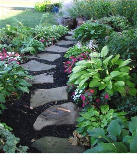 Pathway Landscaping, Stone Path, The Secret Garden, Garden Pathway, Gorgeous Gardens, Flower Bed, Shade Plants, Garden Cottage, Garden Spaces