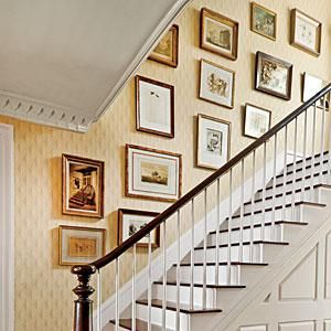 How To Hang Art in a Stairwell | Designer Phoebe Howard shares her foolproof decorating formula. | SouthernLiving.com Sherrill Furniture, Farmhouse Side Table, Hang Art, Decorating Advice, Cute Dorm Rooms, Casas Coloniales, How To Hang, Room Transformation, Gallery Walls