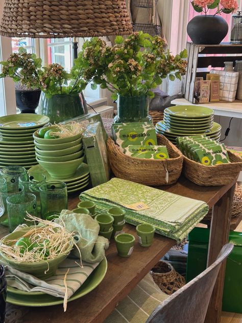 #green #greenaesthetics #porcelain #crockery #kitchendecor #kitchenutensils Green Utensils, Green Kitchen Utensils, Kitchen Color Themes, Porcelain Crockery, Green Porcelain, Ideal House, Yellow Kitchen, Red Kitchen, Pink Kitchen