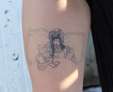 jess chen tattoo - @__jesschen__ Aubrey Beardsley Tattoo, Beardsley Tattoo, Eight Tattoo, Golden Grill, French Tattoo, Soft Goth, Aubrey Beardsley, Hand Poked Tattoo, R Tattoo