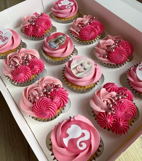 IG: @hbakesportsmouth Barbie Birthday Party Cupcakes, Barbie Theme Cupcakes, Barbie Birthday Cupcakes, Labubu Cake, Barbie Cupcakes Ideas, Cupcakes Barbie, Barbie Cupcakes, Unicorn Barbie, Birthday Cakes For Her