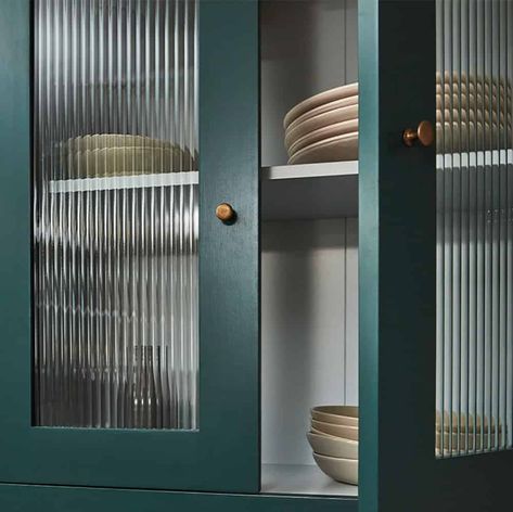 Reeded Glass Kitchen, Glass Front Kitchen Cabinets, Glass Upper Cabinets, Cabinet Inserts, Glass Kitchen Cabinet, Glass Kitchen Cabinet Doors, Cabinet Trends, Glass Kitchen Cabinets, Cabinet Glass Doors