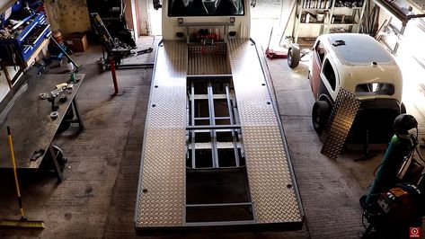 How To Build a Car Hauler Truck Bed Car Hauler Truck, Building A Ramp, Hauler Truck, Custom Vehicles, Car Hauler, Truck Flatbeds, Automotive Mechanic, Car Carrier, Car Shows