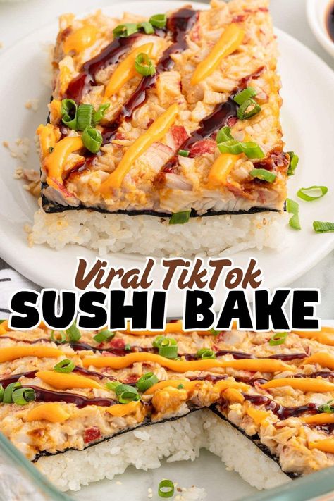 This Sushi Bake recipe is a delicious, deconstructed version of your favorite sushi rolls. It's perfect for sharing and easy to make at home. Filled with the same ingredients you love in a classic California Roll, let me show you how to layer the parts and pieces and prepare them as an oven-baked casserole—no rolling required! #bakedsushi #homemadesushi #casserole #sushicasserole Spicy California Roll, Sushi Bake Recipe, Alpha Gal, Sushi Bake, Butterbeer Recipe, Pinky Girl, California Roll, Baked Rolls, How To Make Sushi