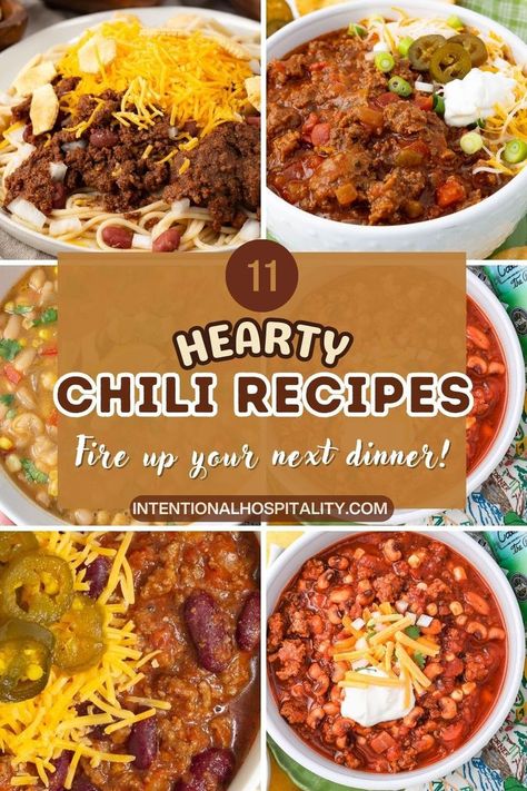 Delicious assortment of chili bowls filled with beans, ground beef, corn, and garnished with shredded cheese and jalapeños, Hearty Chili Recipe, Classic Turkey, Hearty Recipes, Hearty Chili, Turkey Chili, Bring The Heat, Food Trends, Hearty Meals, Chili Recipes